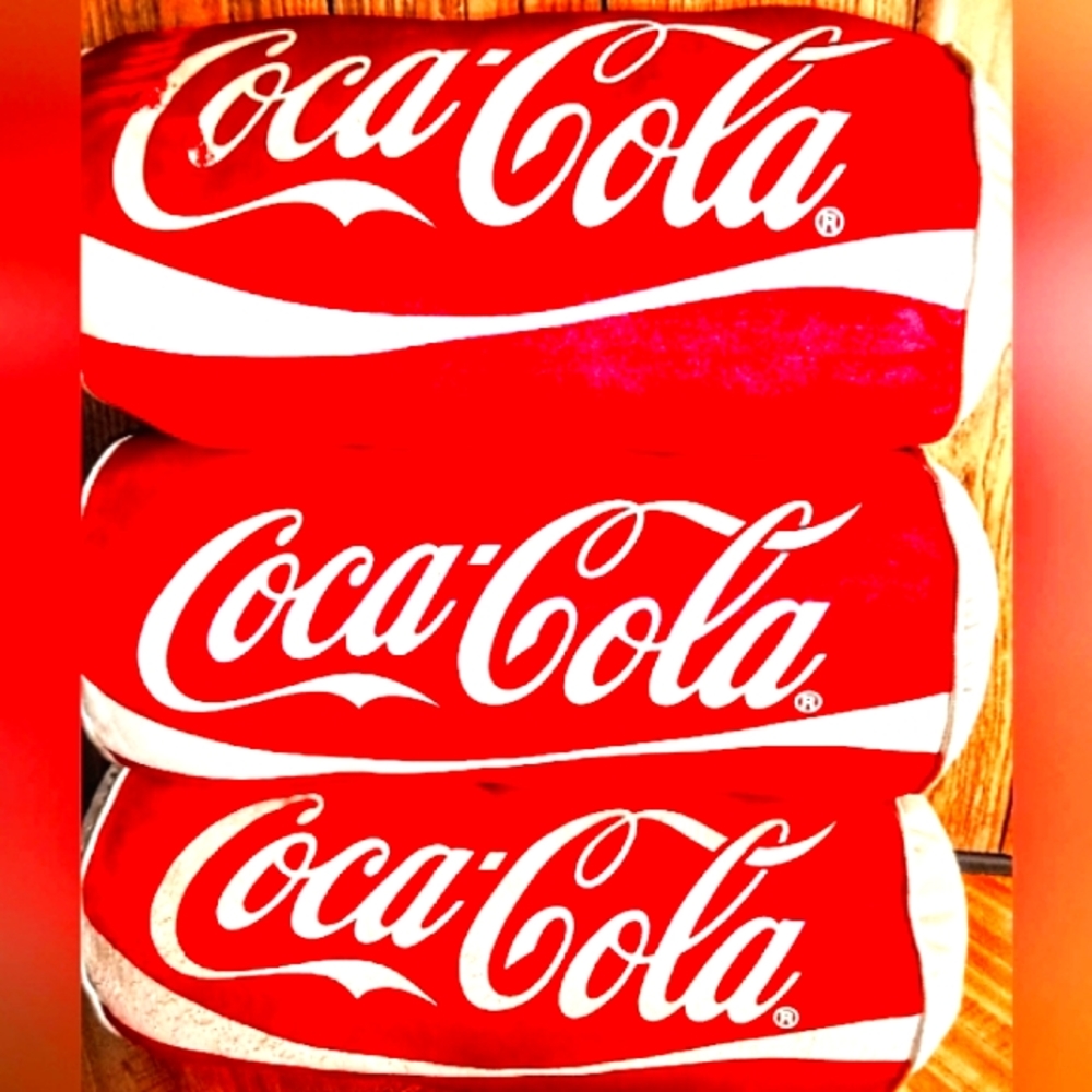 NWOT Vintage Coca-Cola Plushie Can Pillows Set of 3